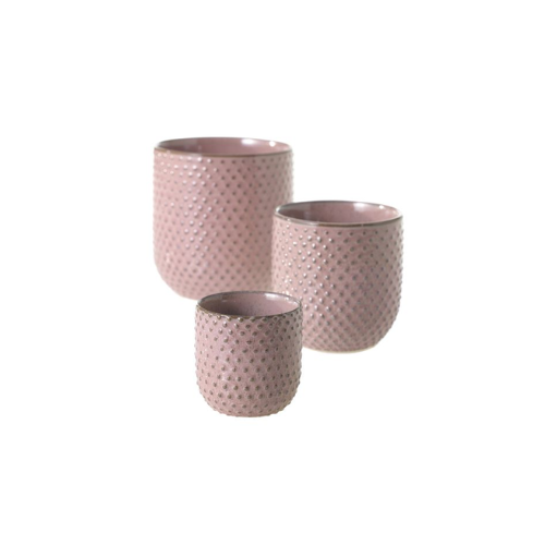 Everly Pot | Pink Textured Dots